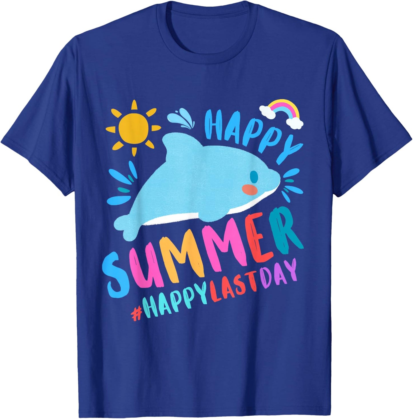Summer Happy Last Day of School Student Kids Dolphin Orca T-Shirt - T-Shirt | Royal