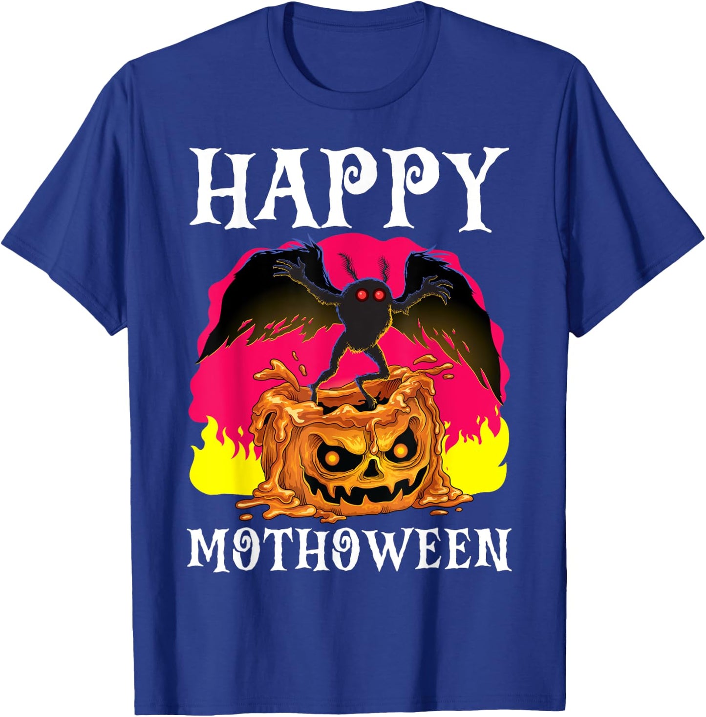 Happy Mothoween Halloween Mothman Folklore Creepy Cryptid T-Shirt - T-Shirt | Royal