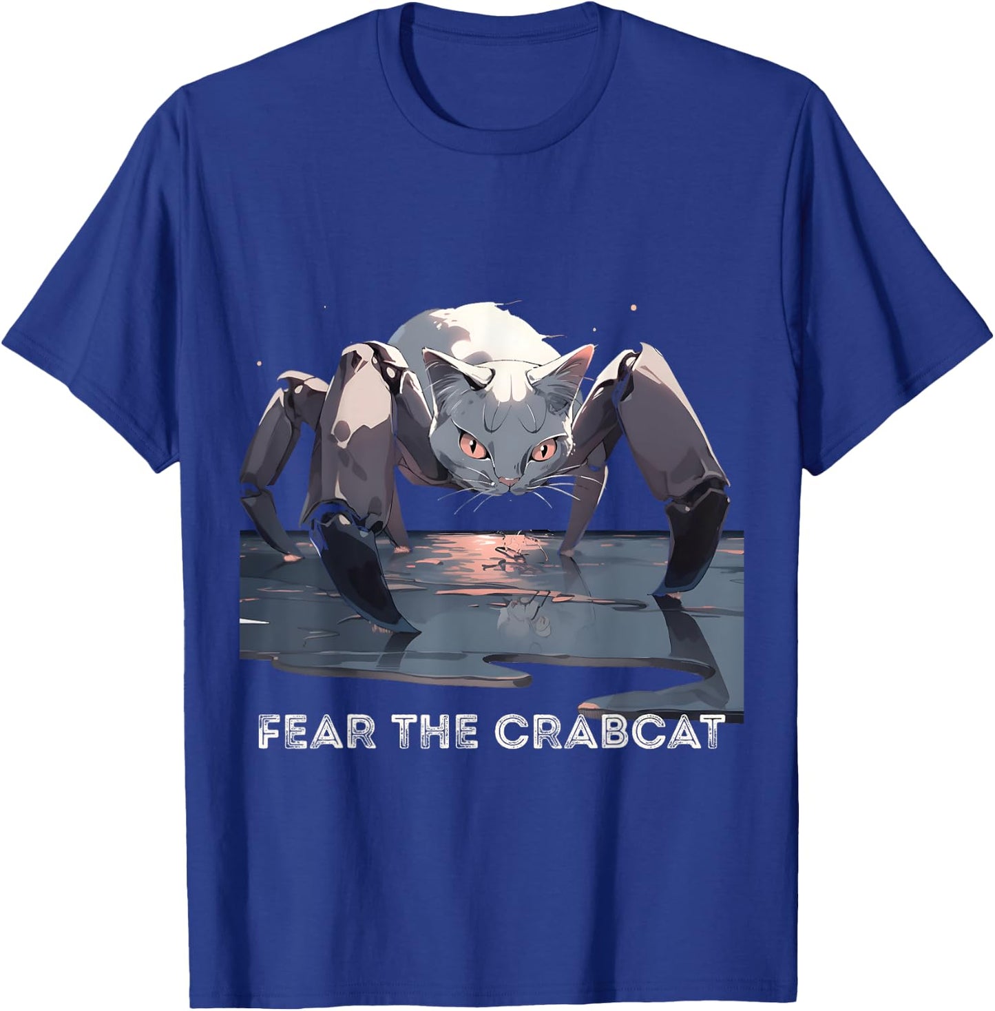 Fear the Crabcat - Funny Crab cat Cryptid Cryptozoology T-Shirt - T-Shirt | Royal