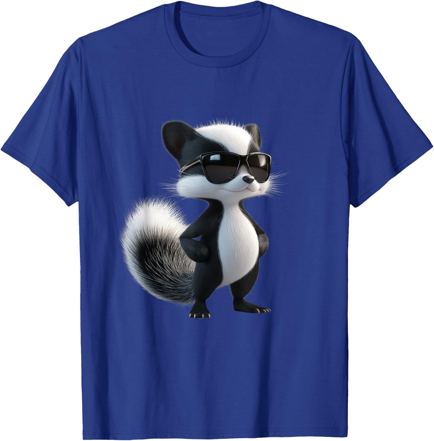 Skunk with Sunglasses - Funny Skunk , black T-Shirt - T-Shirt | Royal