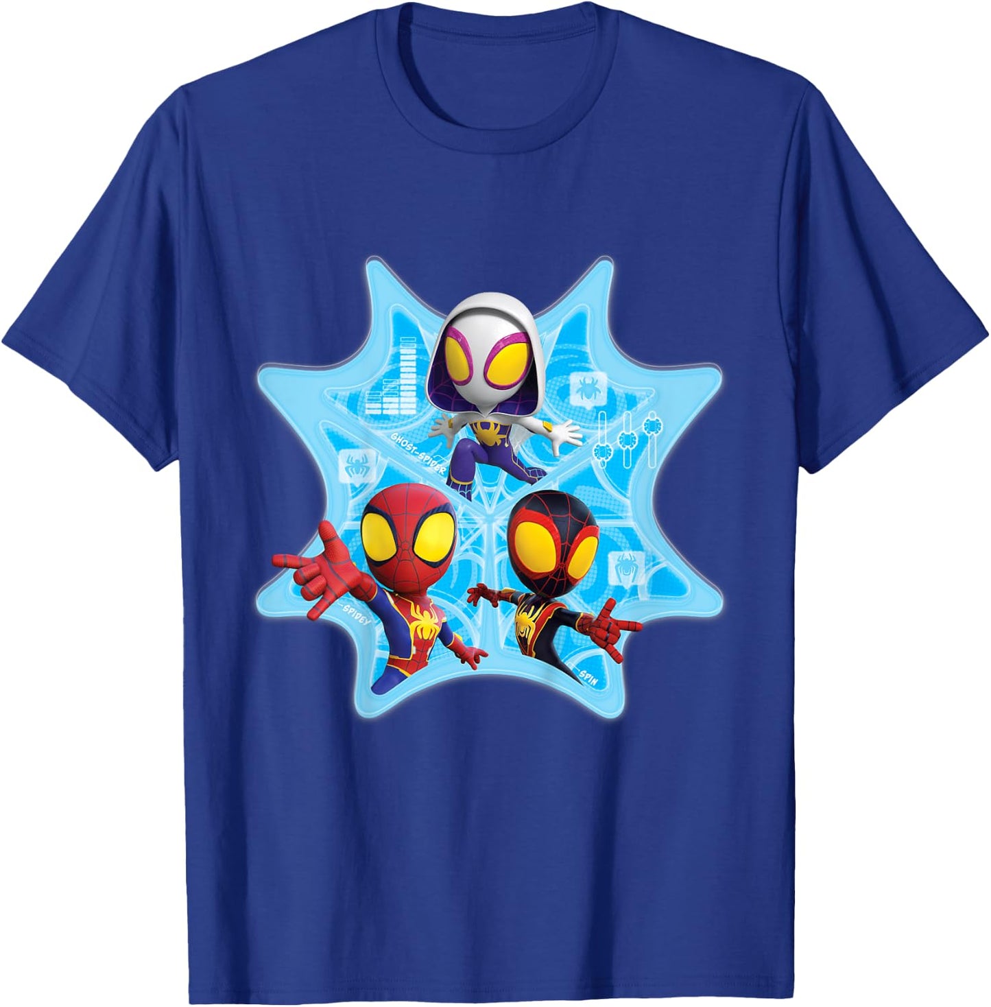 Kids Marvel Spidey and His Amazing Friends Web-Spinners Tech Web , Black, 2 T-Shirt - T-Shirt | Royal