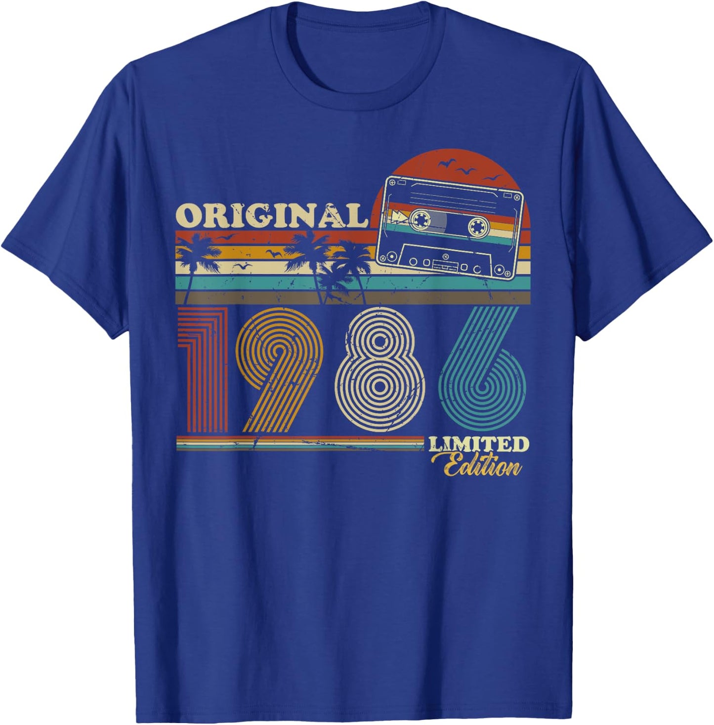 1986 Vintage Geburtstag Retro Vintage Männer Frauen Geschenk T-Shirt - T-Shirt | Royal
