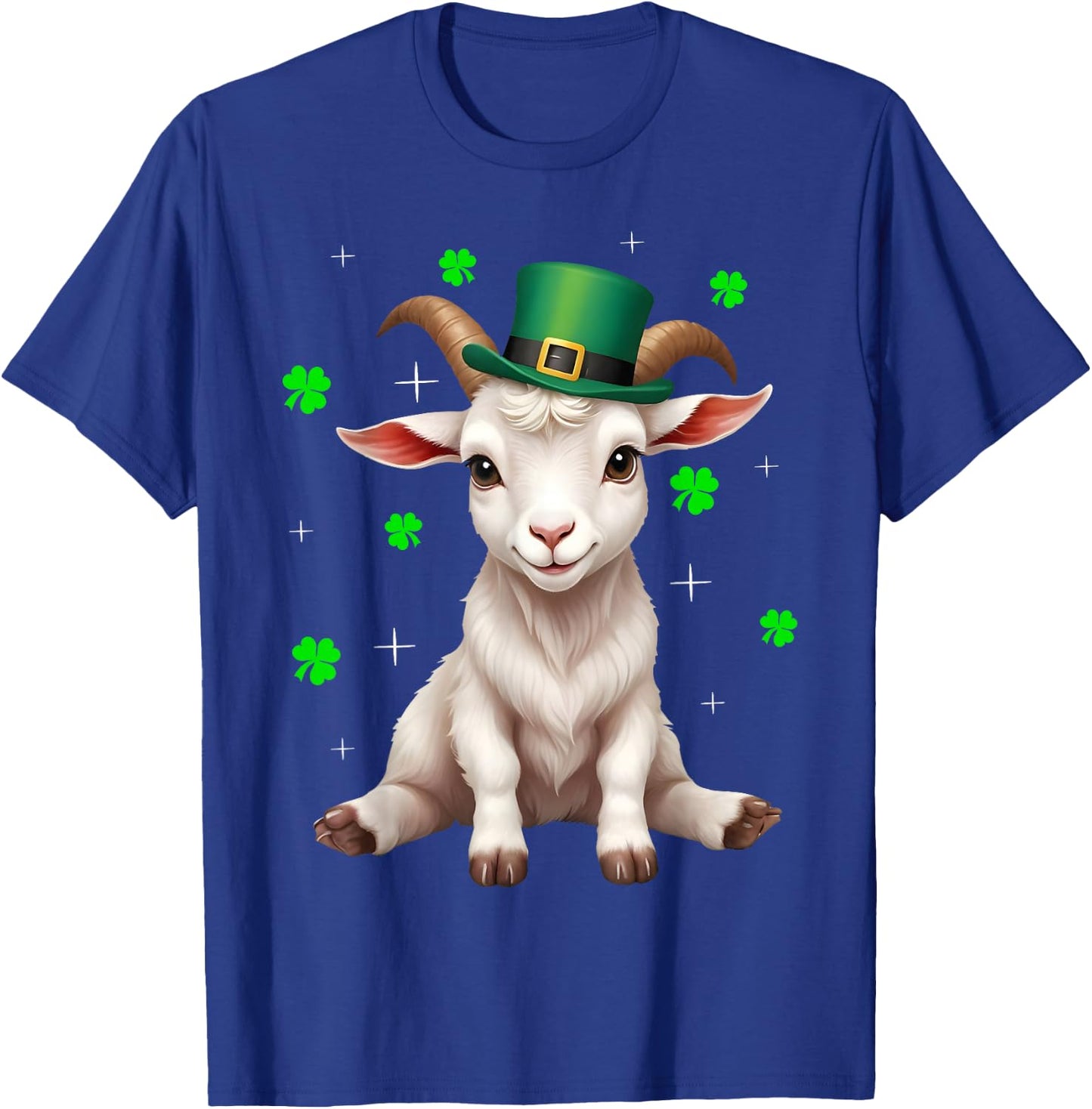 Irish Shamrock Leprechaun Hat Goat St Patrick's Day T-Shirt - T-Shirt | Royal
