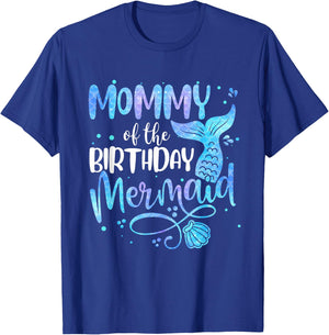 Mommy Of The Birthday Mermaid Family Matching Party Squad T-Shirt - T-Shirt | Royal