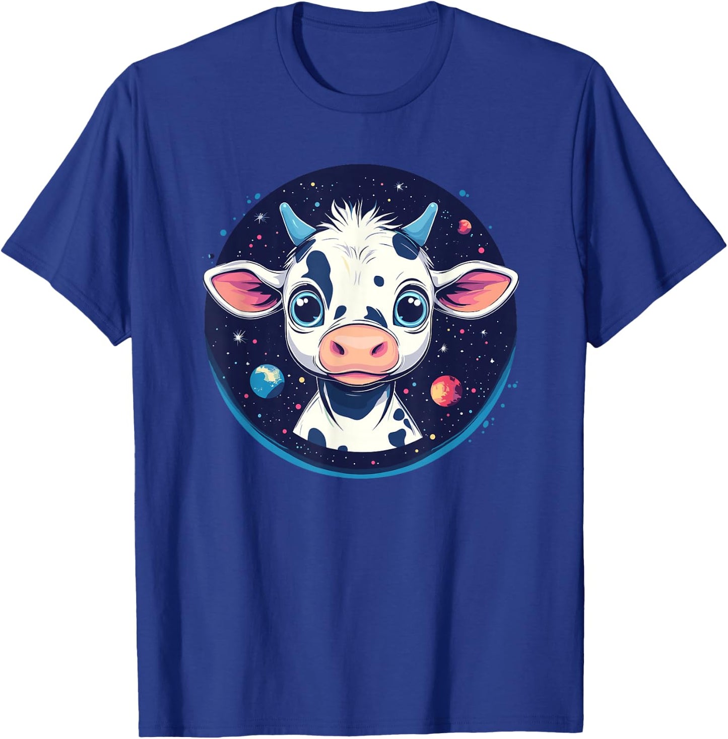 Cute Space Cow Planetary Explorer T-Shirt - T-Shirt | Royal
