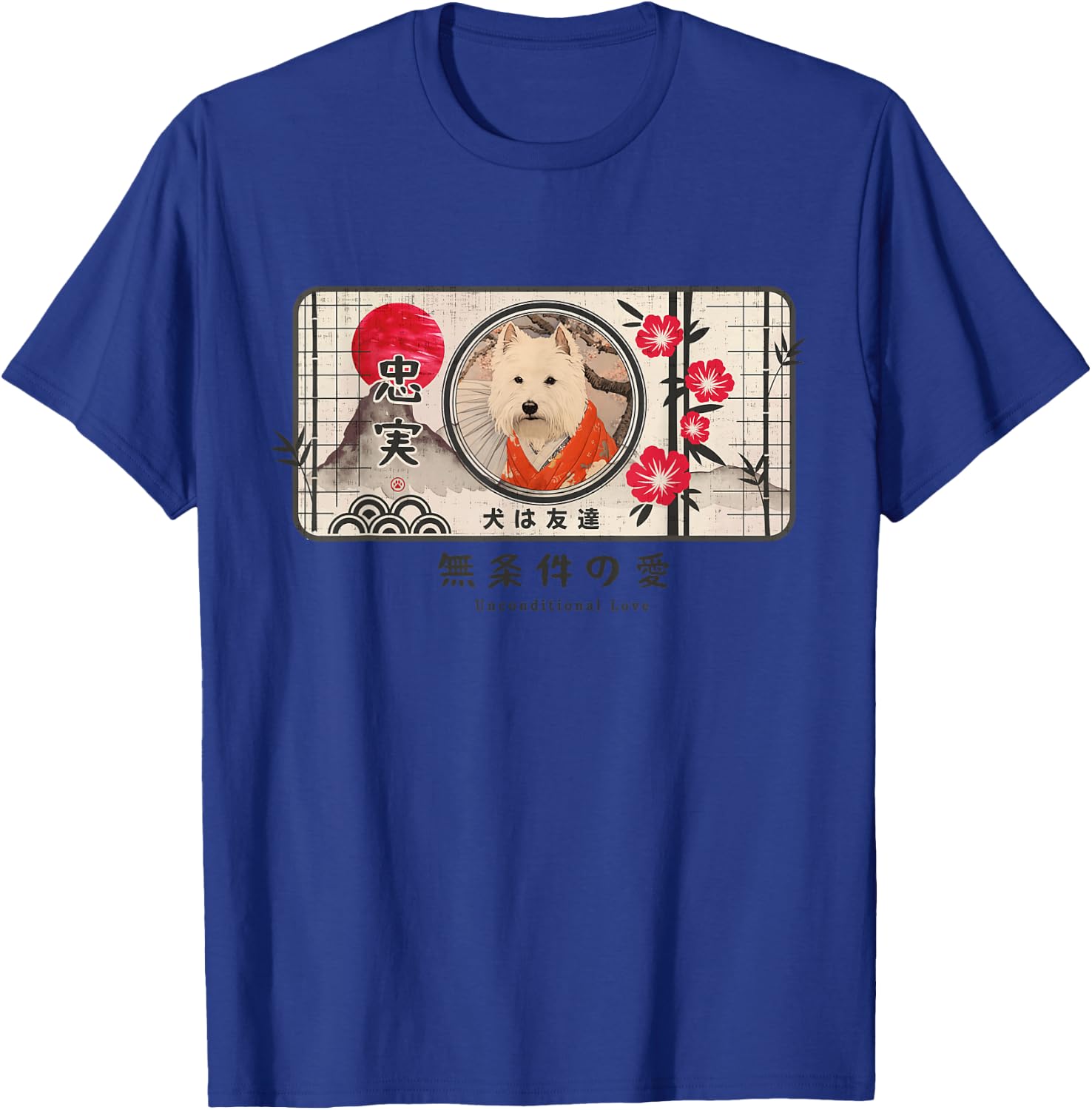 West Highland White Terrier Westie Japanese Dog Loyal Pet T-Shirt - T-Shirt | Royal