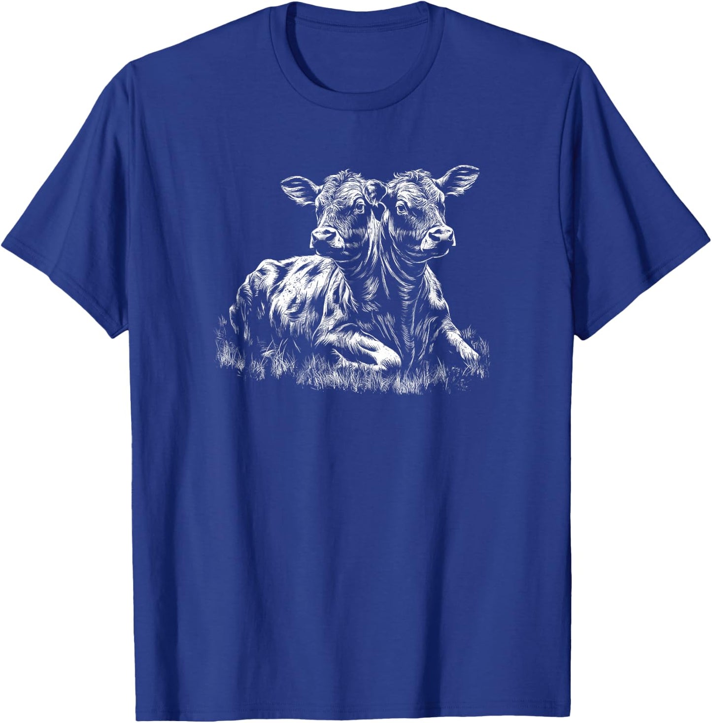 Two Headed Calf With Two Heads Creepy Cow Lovers T-Shirt - T-Shirt | Royal
