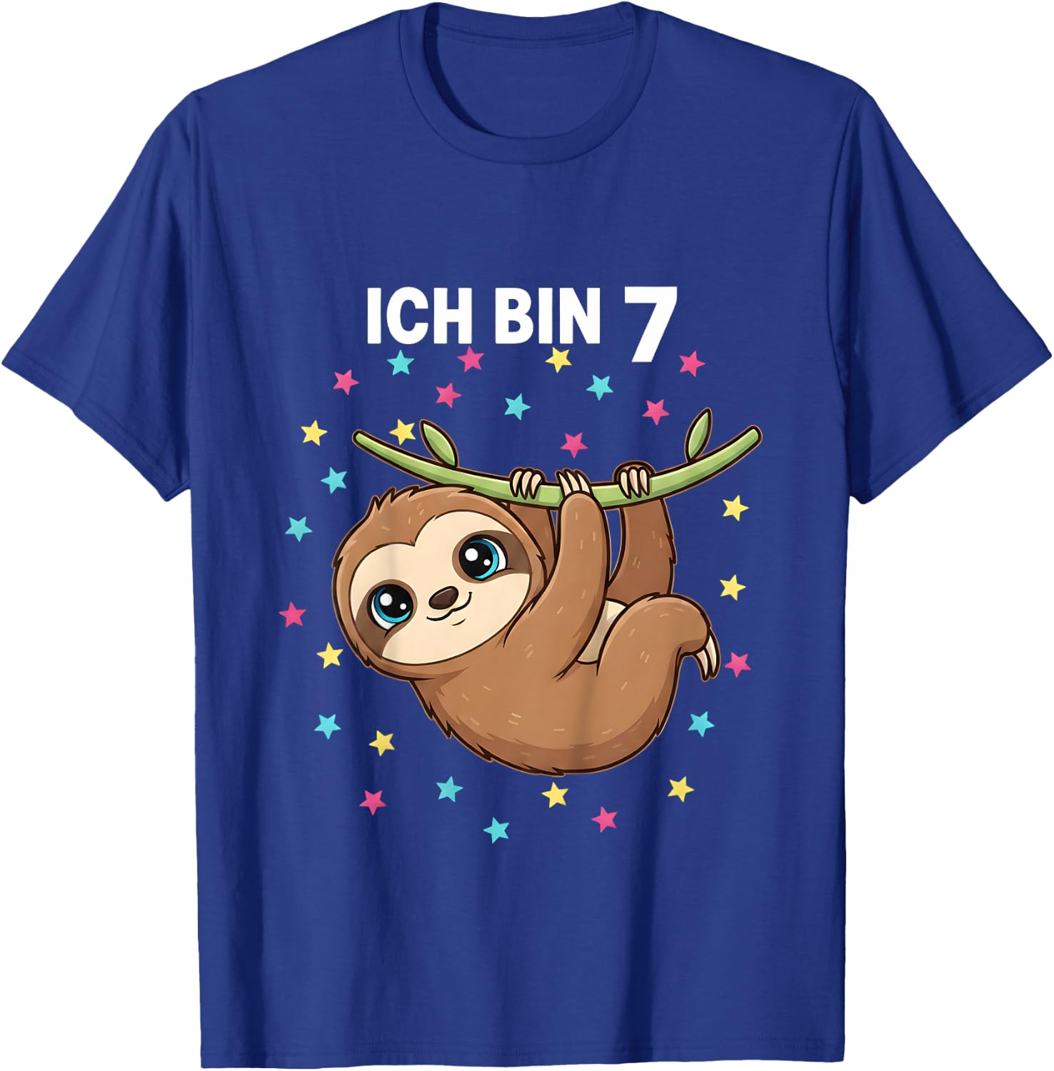 Ich Bin 7 - Süßes Faultier Kindergeburtstag Junge Mädchen T-Shirt - T-Shirt | Royal
