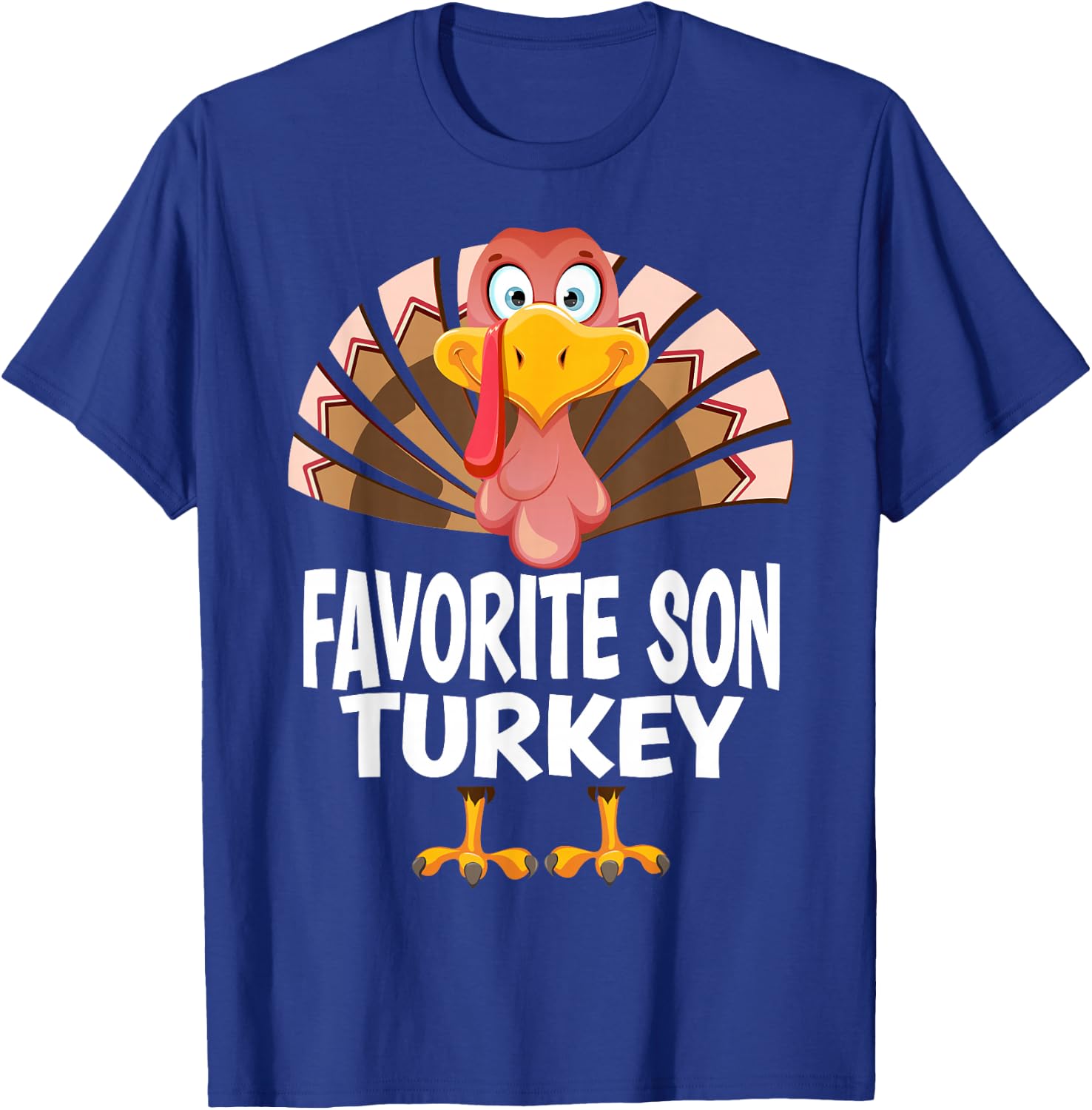 99 Gifts Thanksgiving Favorite Son Turkey Matching Pajama T-Shirt - T-Shirt | Royal