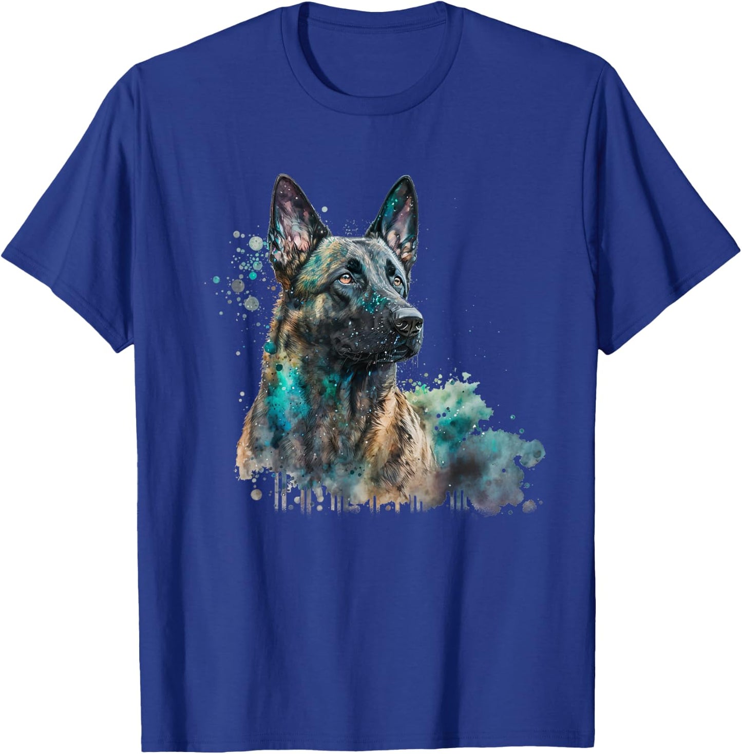 Watercolor splash dutchie hollandse herder dutch shepherd T-Shirt - T-Shirt | Royal