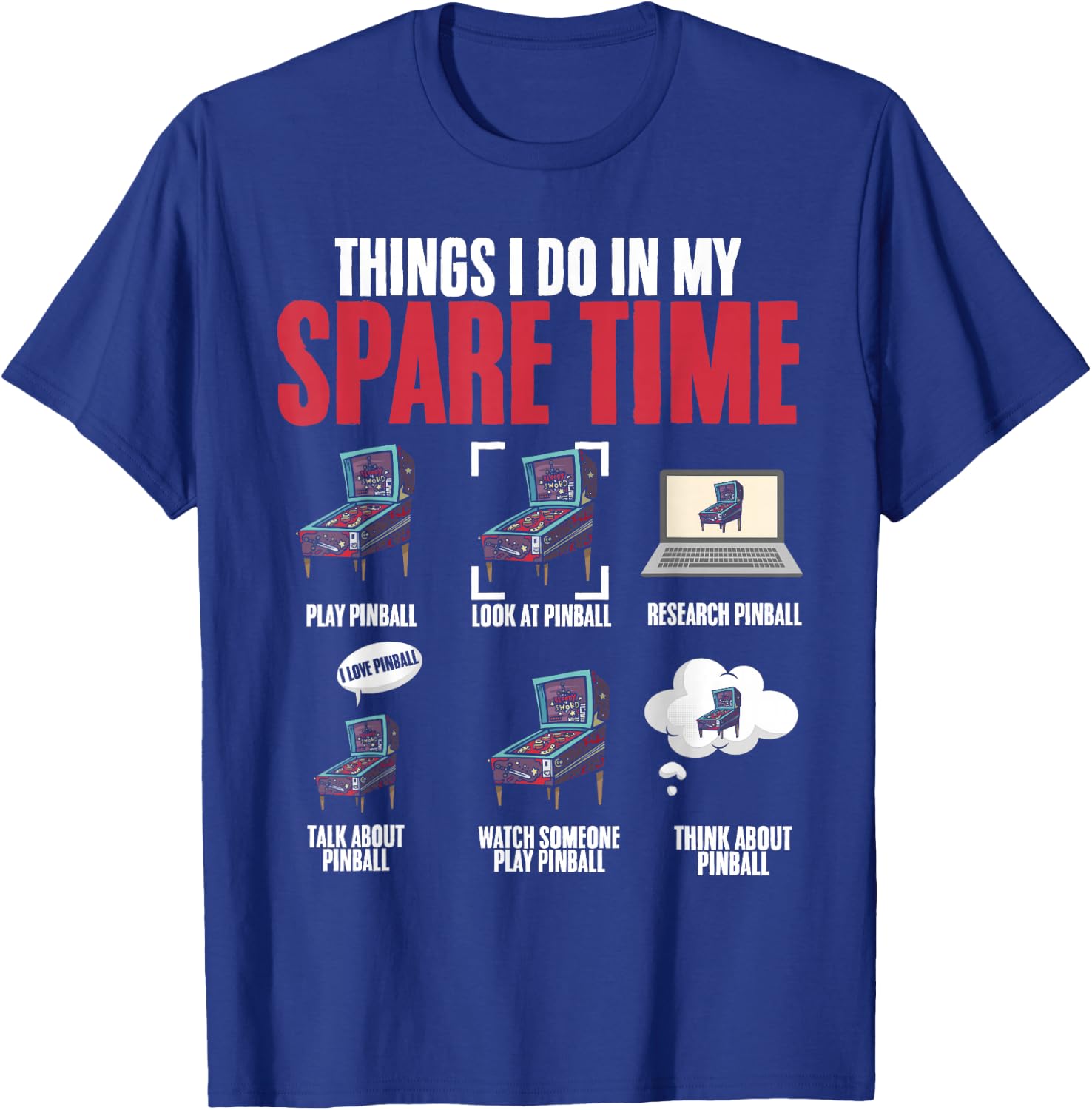 Funny Retro Pinball Arcade Machine Game Pinball Wizard Lover T-Shirt - T-Shirt | Royal