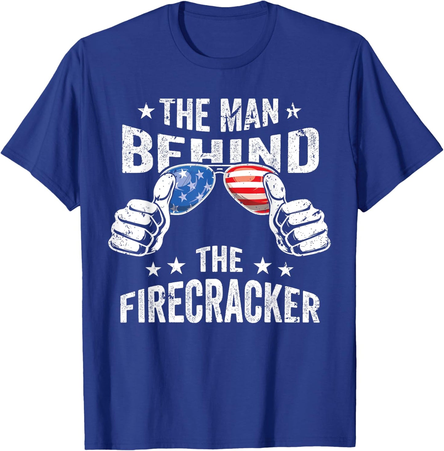 4th of July Pregnancy the Man Behind the Firecracker T-Shirt - T-Shirt | Royal