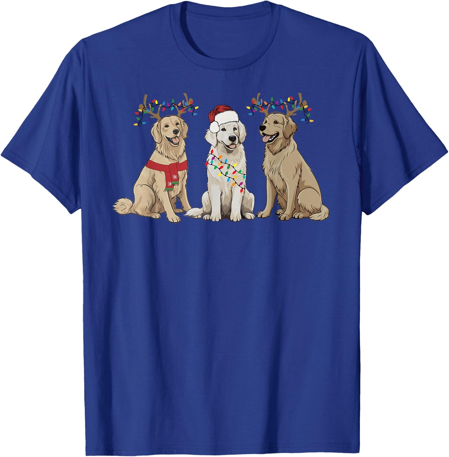Golden Retriever Christmas Sweater Dog Mom Dad Owner Family Women Girls Kids T-Shirt - T-Shirt | Royal