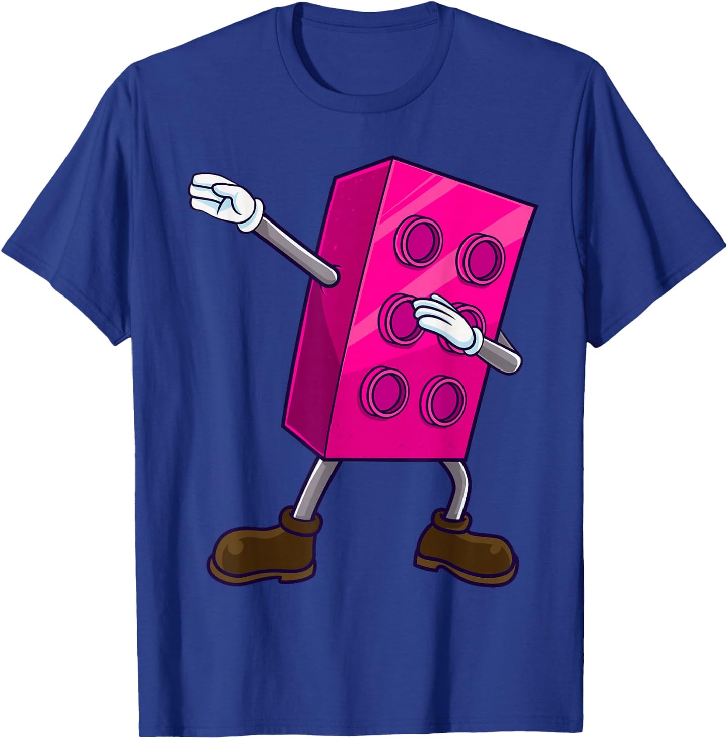 Dabbing Building Blocks Brick Dance Master Builder Kids T-Shirt - T-Shirt | Royal