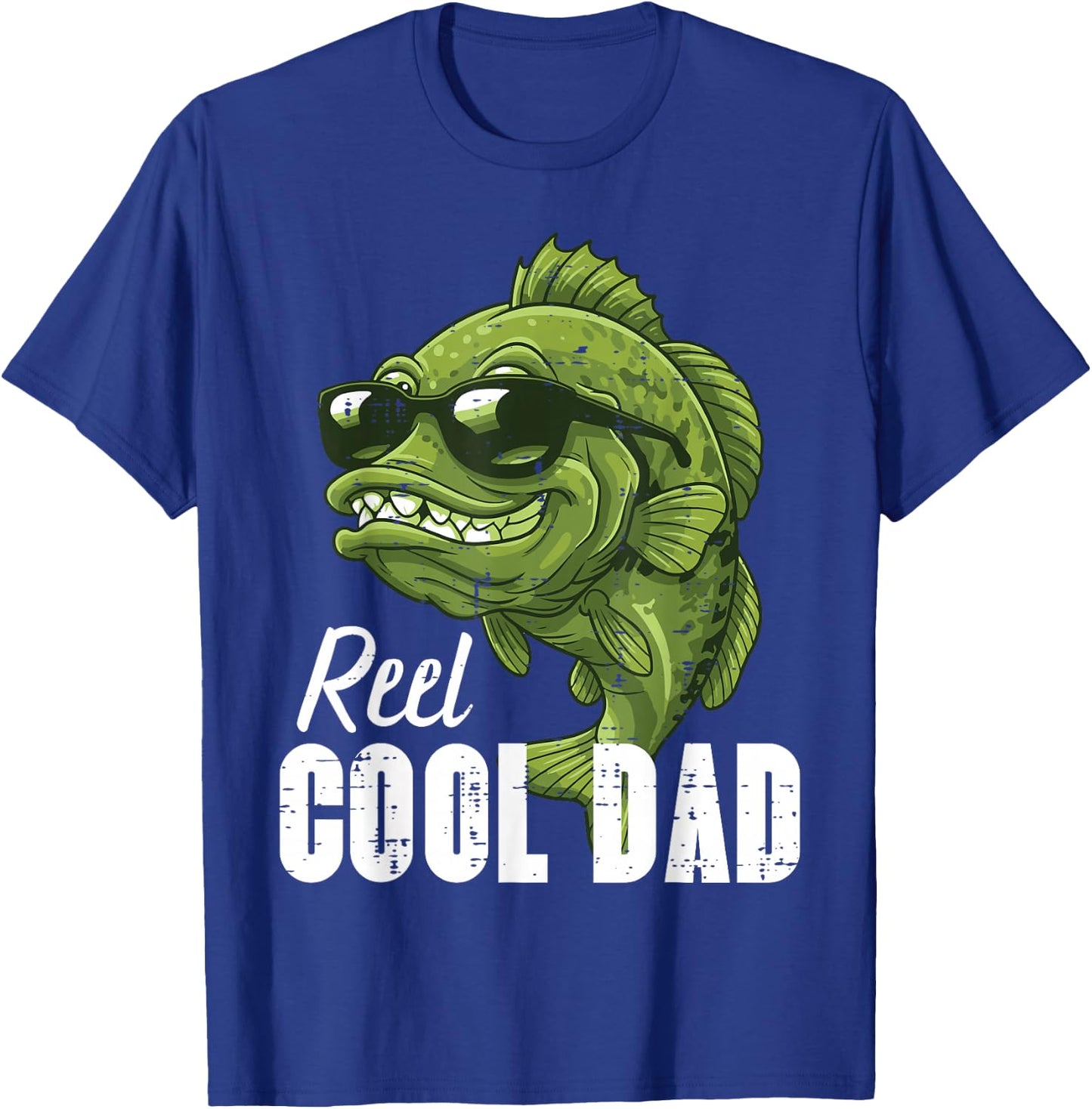 Fathers Day Fishing Reel Cool Dad Fun Bass Papa Daddy Angler T-Shirt - T-Shirt | Royal