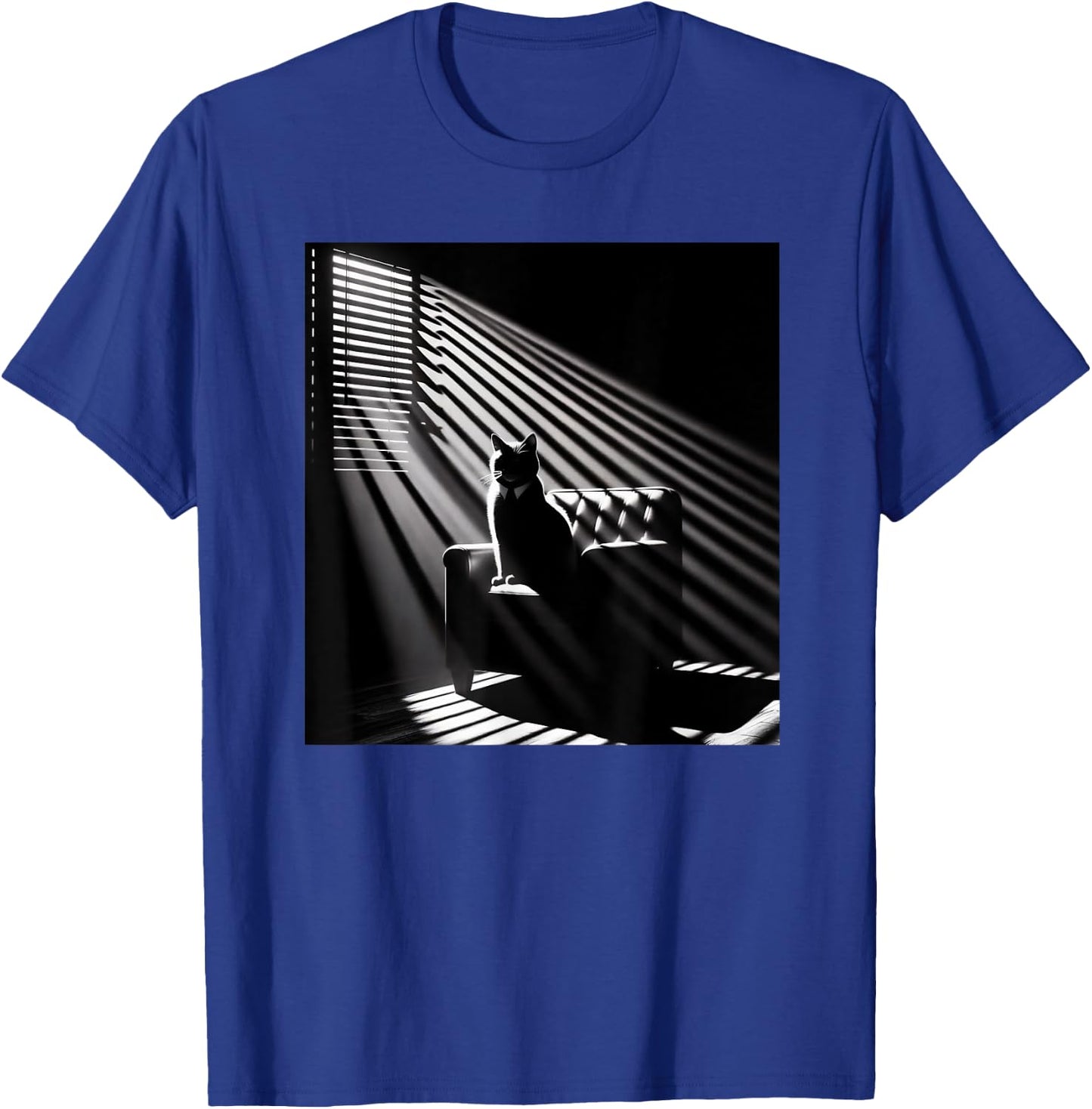 A Cat Sitting In A Chair Film Noir Atmosphere Women T-Shirt - T-Shirt | Royal