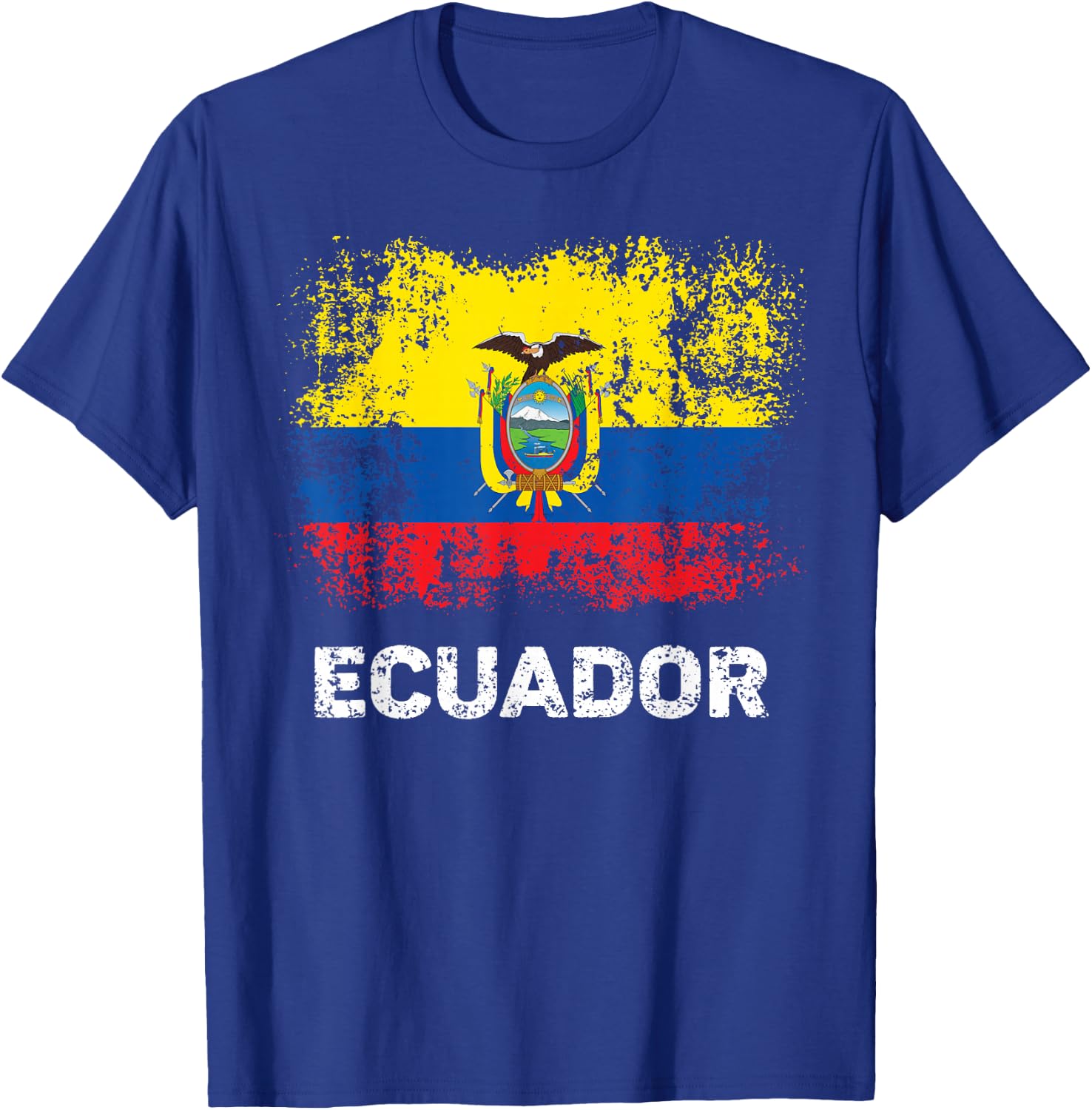 Vintage Ecuadorian Flag Shirt Patriotic Ecuador Flag T-Shirt - T-Shirt | Royal