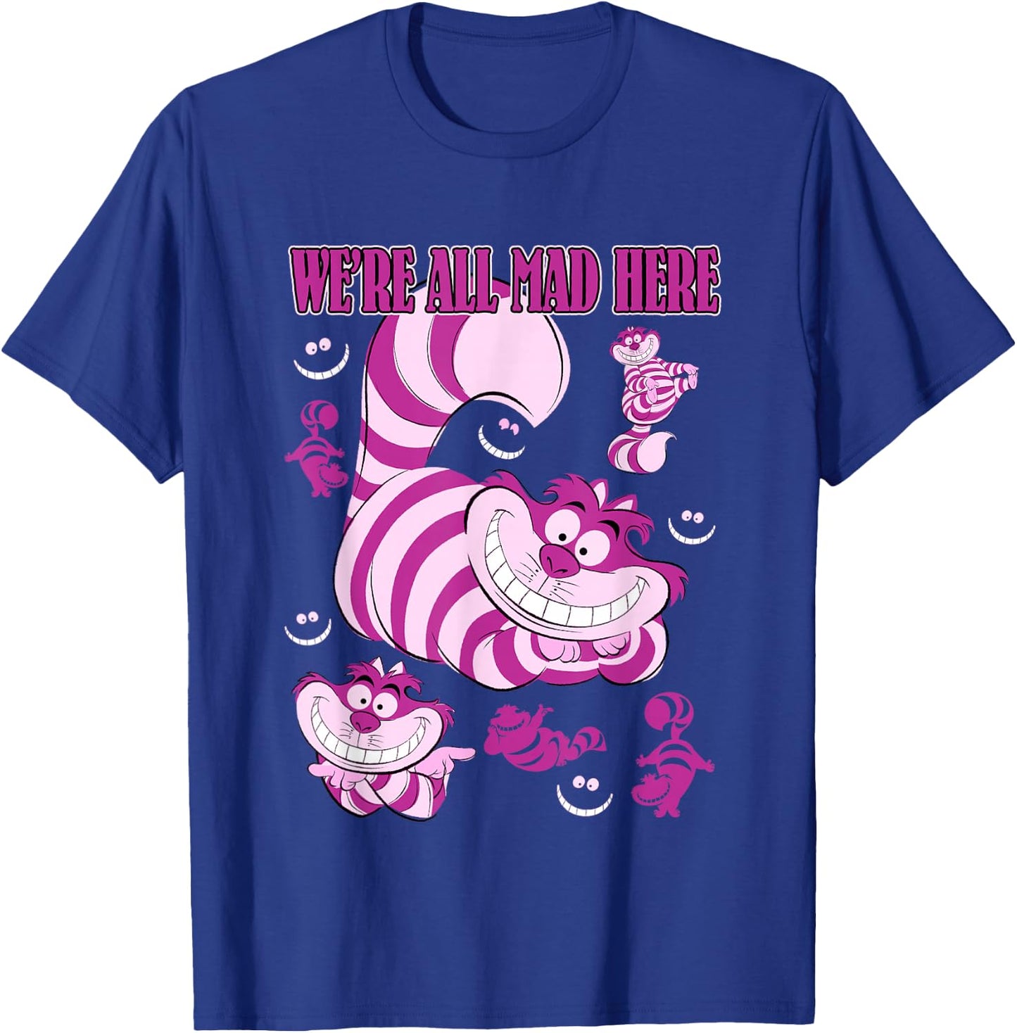 Disney Alice in Wonderland Cheshire Cat We're All Mad Here T-Shirt - T-Shirt | Royal