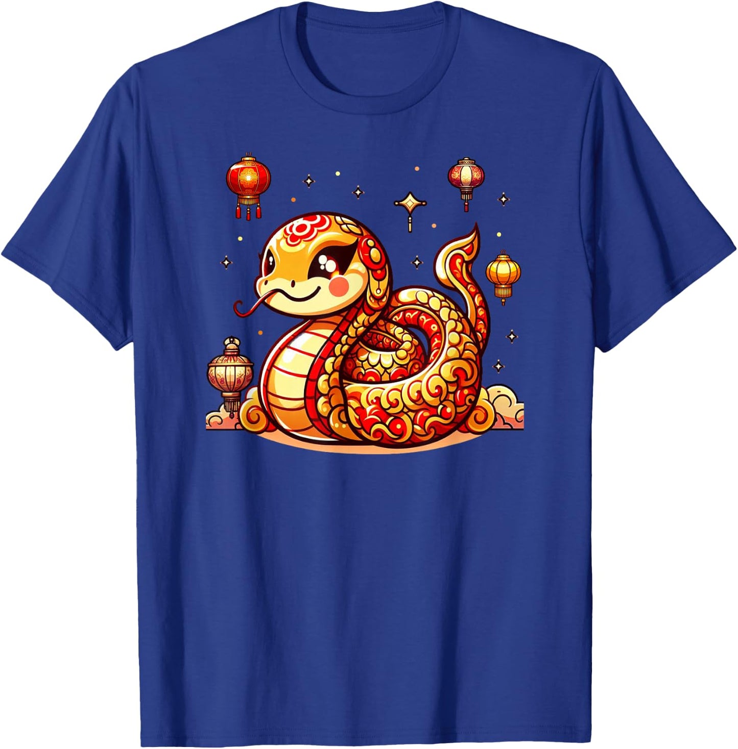 Cute Kawaii Red Gold Snake Chinese Lunar New Year Lucky T-Shirt - T-Shirt | Royal