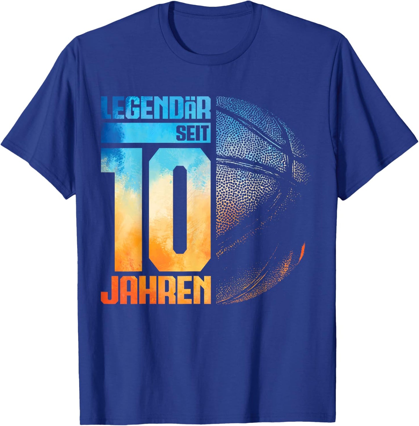 10th Birthday Retro Basketball Player 10 Years Boy Child , black T-Shirt - T-Shirt | Royal
