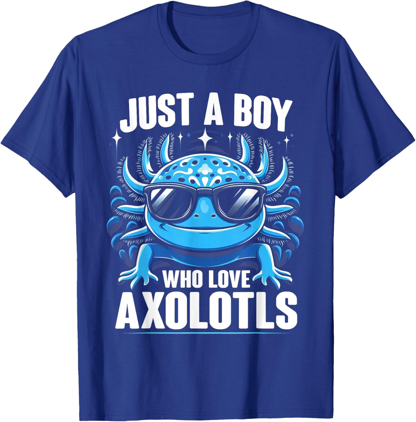 Just A Boy Who Loves Axolotls Kids Boys Cute Axolotl T-Shirt - T-Shirt | Royal