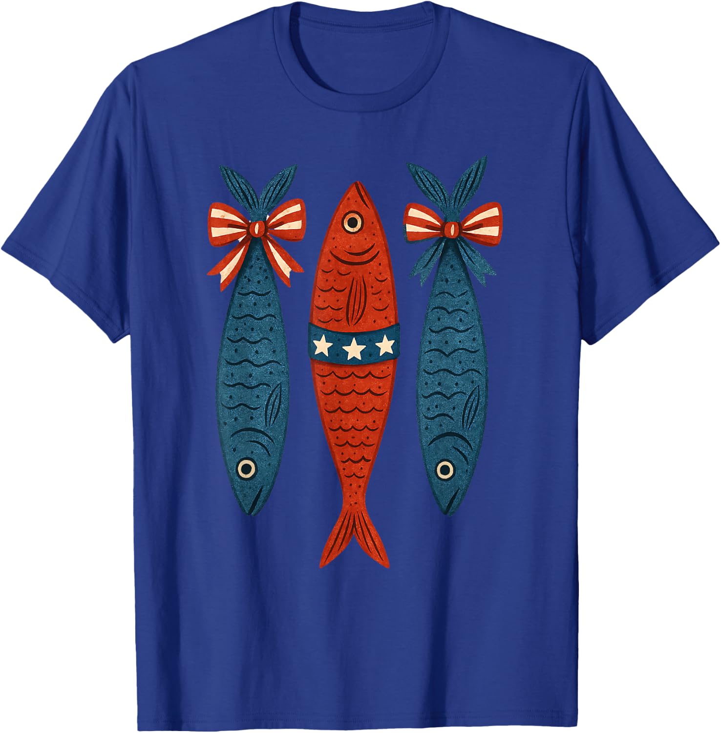 Sardines Patriotic Coquette Bow 4th of July Women Girls T-Shirt - T-Shirt | Royal