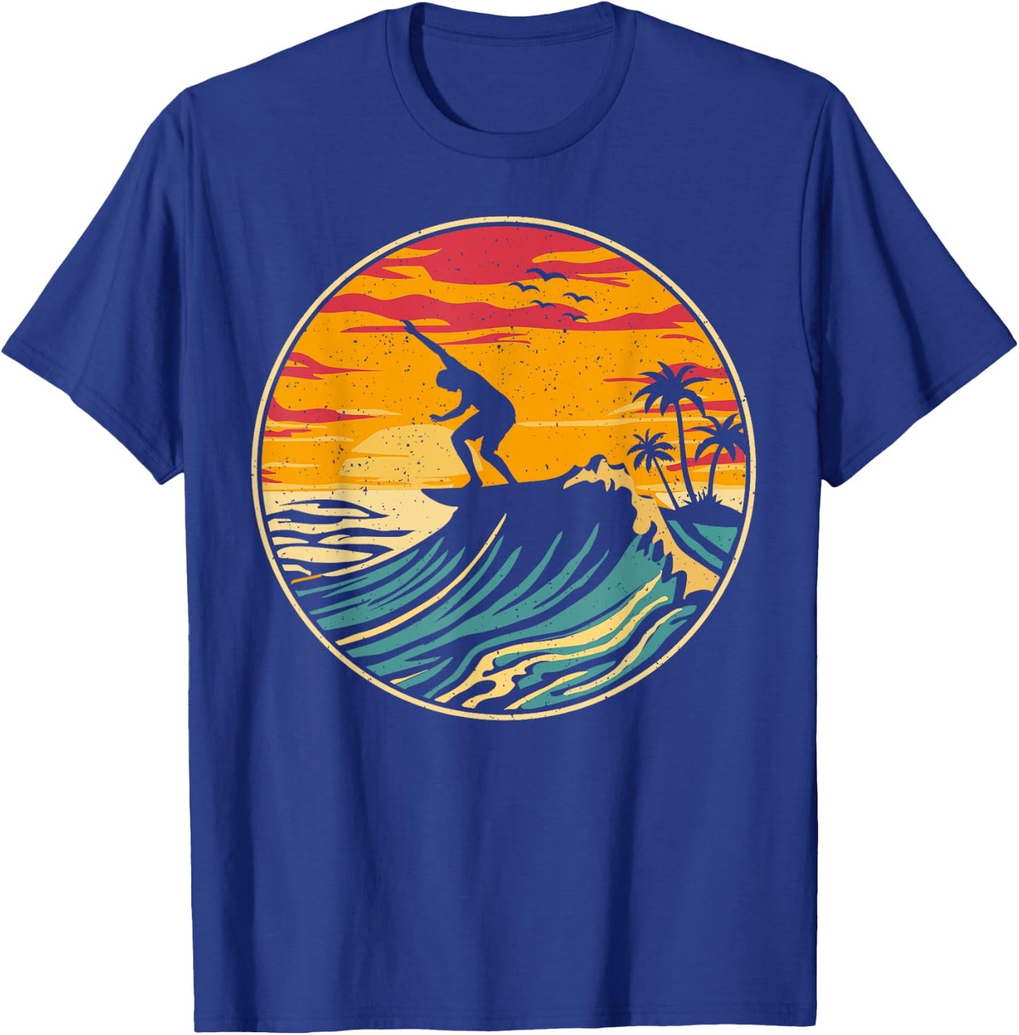 Beach Surfing Surfboard Vintage Surfer Retro Beach Surf T-Shirt - T-Shirt | Royal