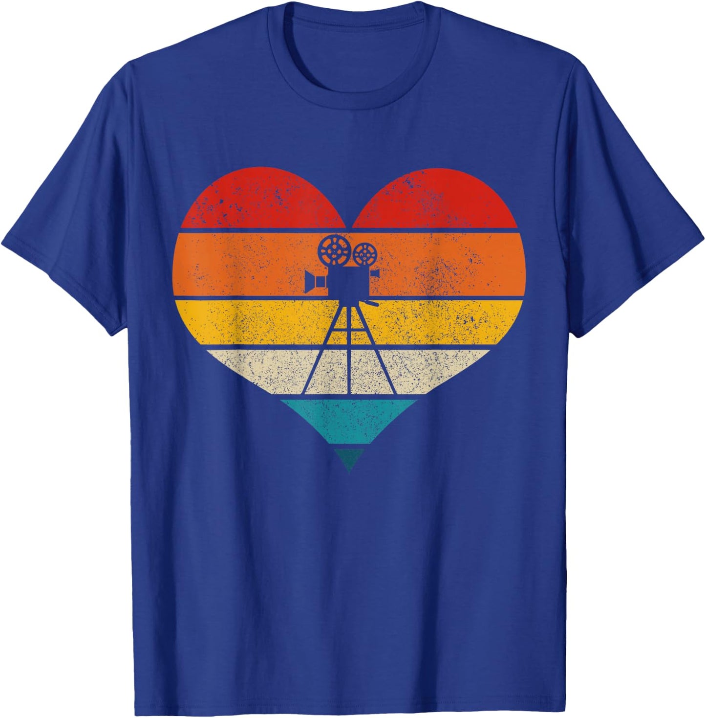 Film Director Filmmaker Camera Vintage Heart Gift T-Shirt - T-Shirt | Royal