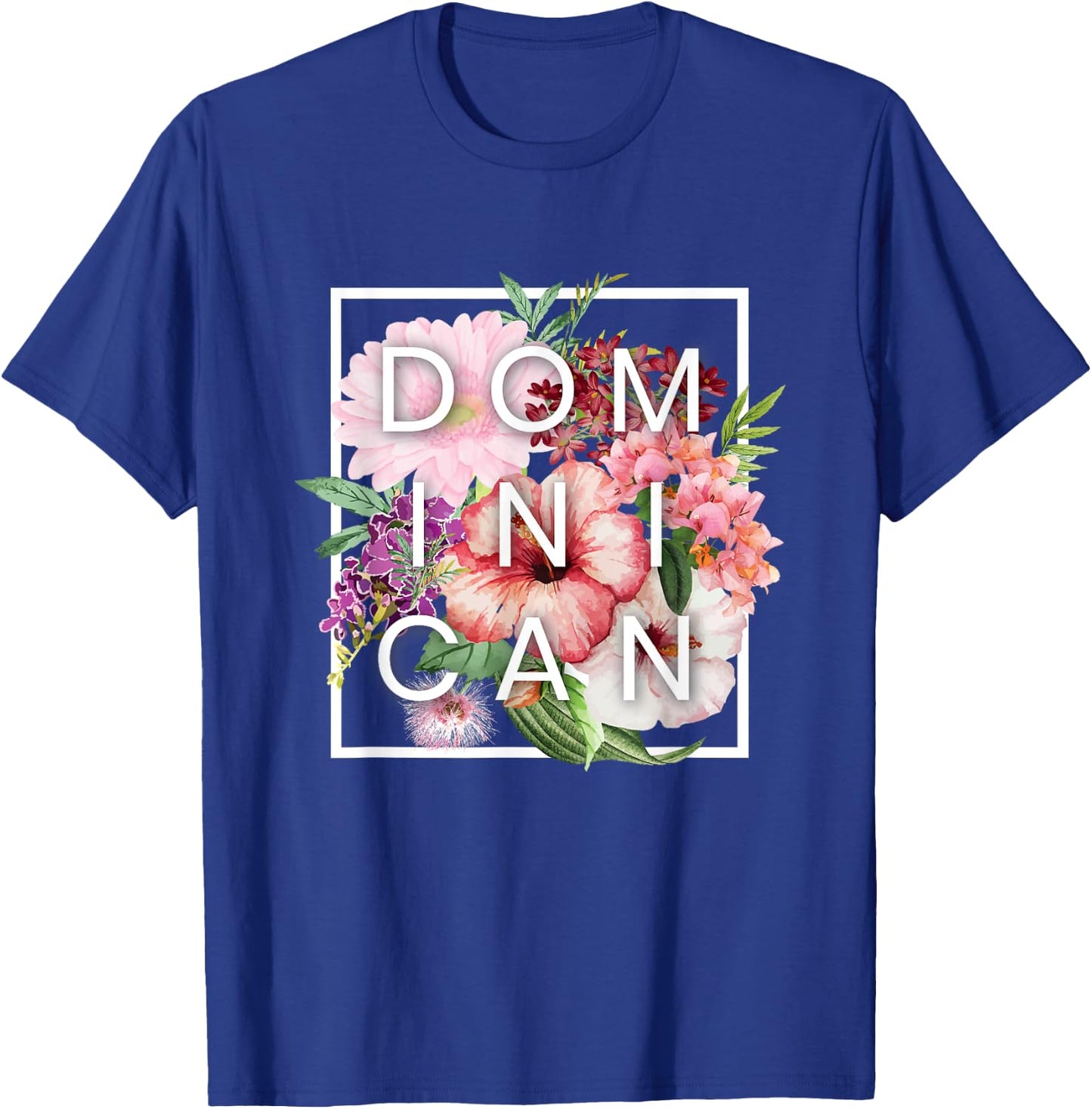 Flowers of Dominican Republic Word Art - Dominican Pride T-Shirt - T-Shirt | Royal