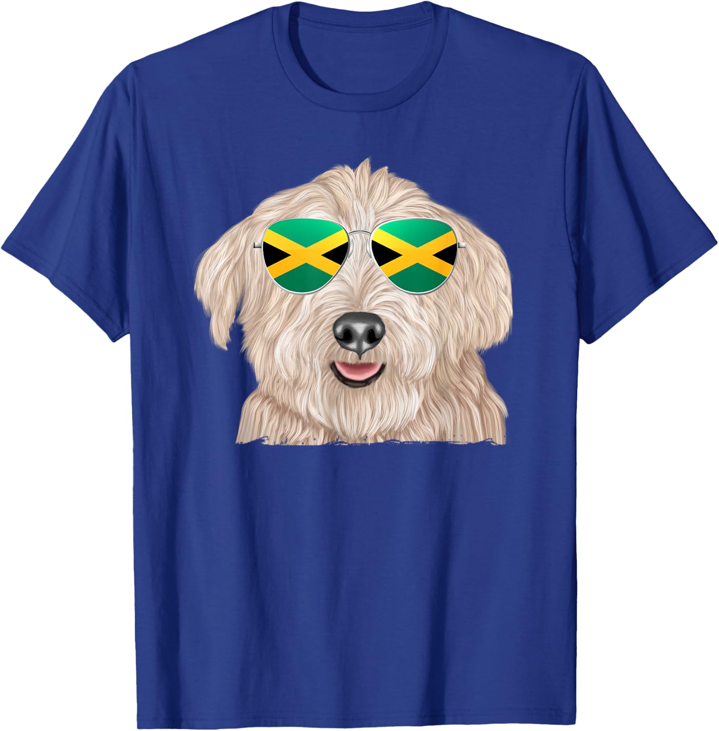 Glen of Imaal Terrier Dog Jamaica Flag Sunglasses T-Shirt - T-Shirt | Royal