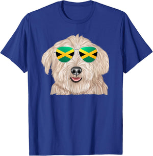 Glen of Imaal Terrier Dog Jamaica Flag Sunglasses T-Shirt - T-Shirt | Royal