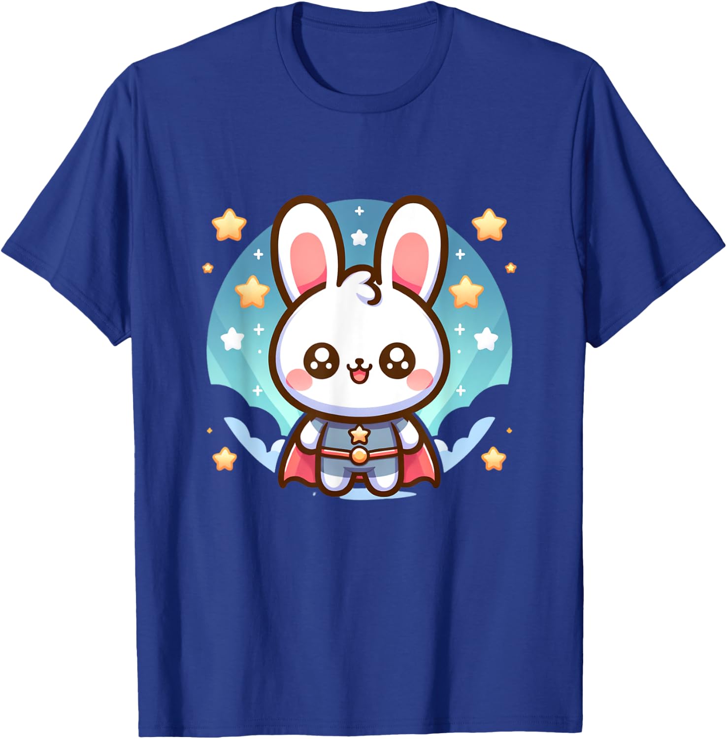 Cute Fluffy Super Hero Bunny Superhero Rabbit T-Shirt - T-Shirt | Royal