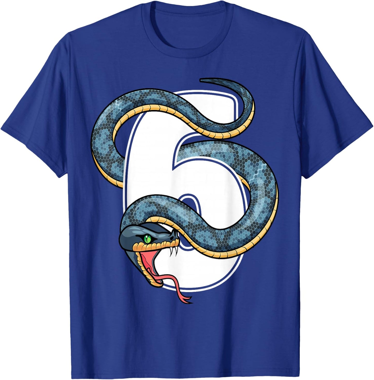 6th Birthday Snake Lover Six 6 Year Old Birthday Boy Girl T-Shirt - T-Shirt | Royal