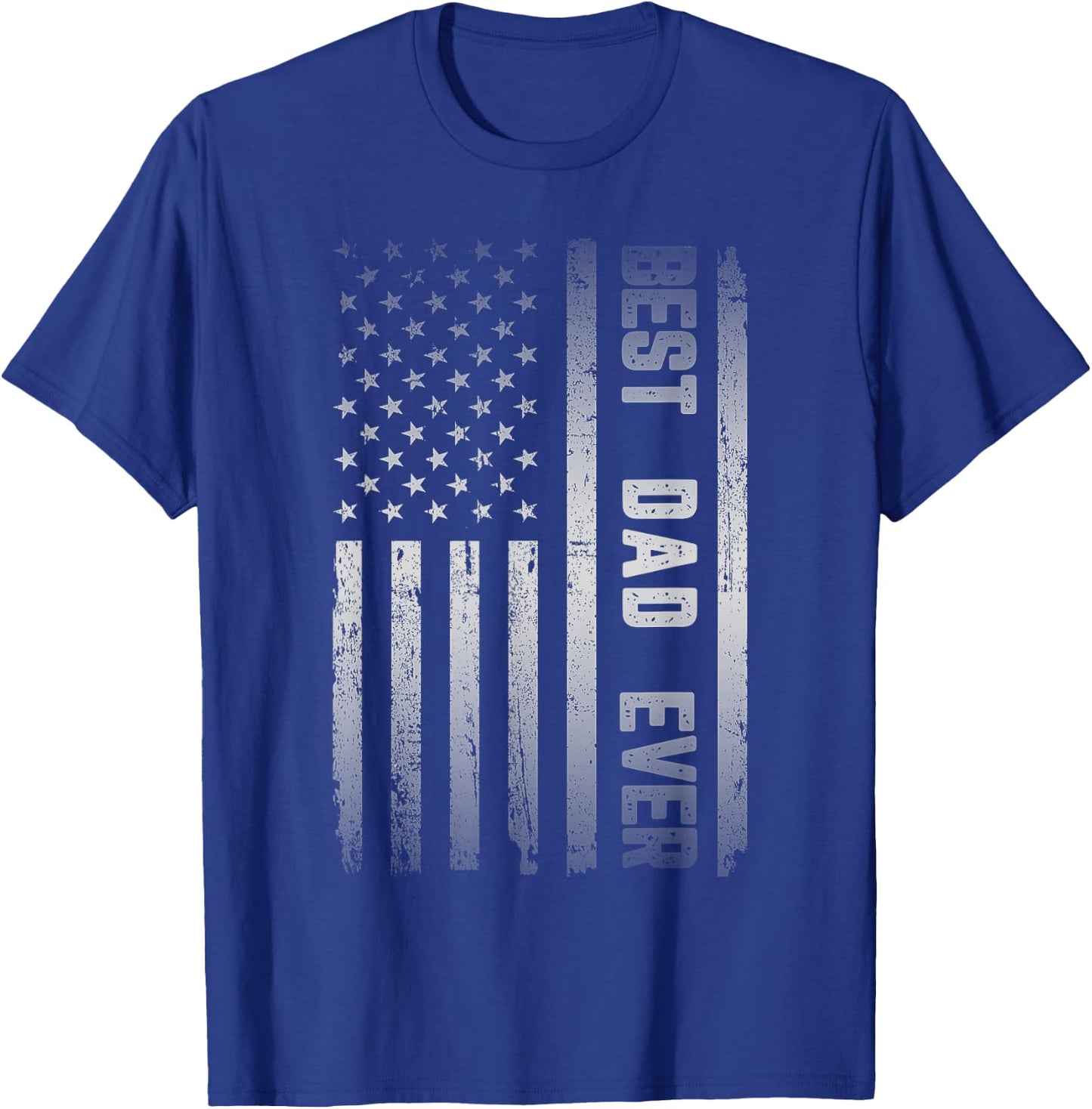 Best Dad Ever American US Flag Father's Day T-Shirt - T-Shirt | Royal