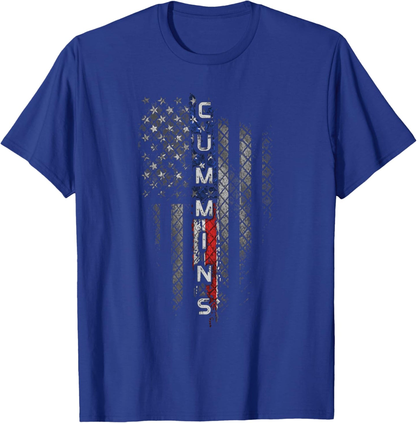 Cummins Family American Flag T-Shirt - T-Shirt | Royal