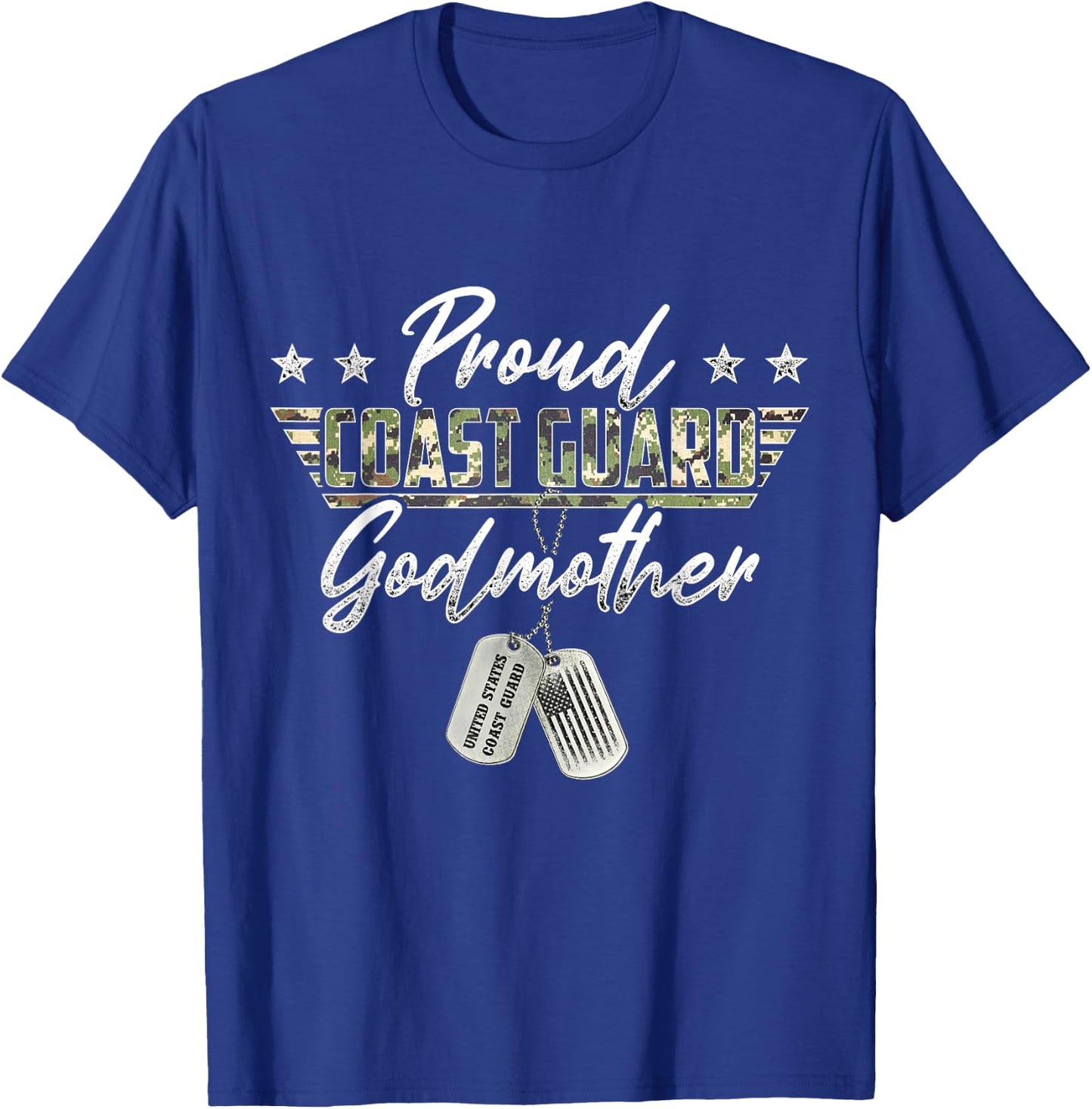 Proud Coast Guard Godmother American Military Gifts T-Shirt - T-Shirt | Royal