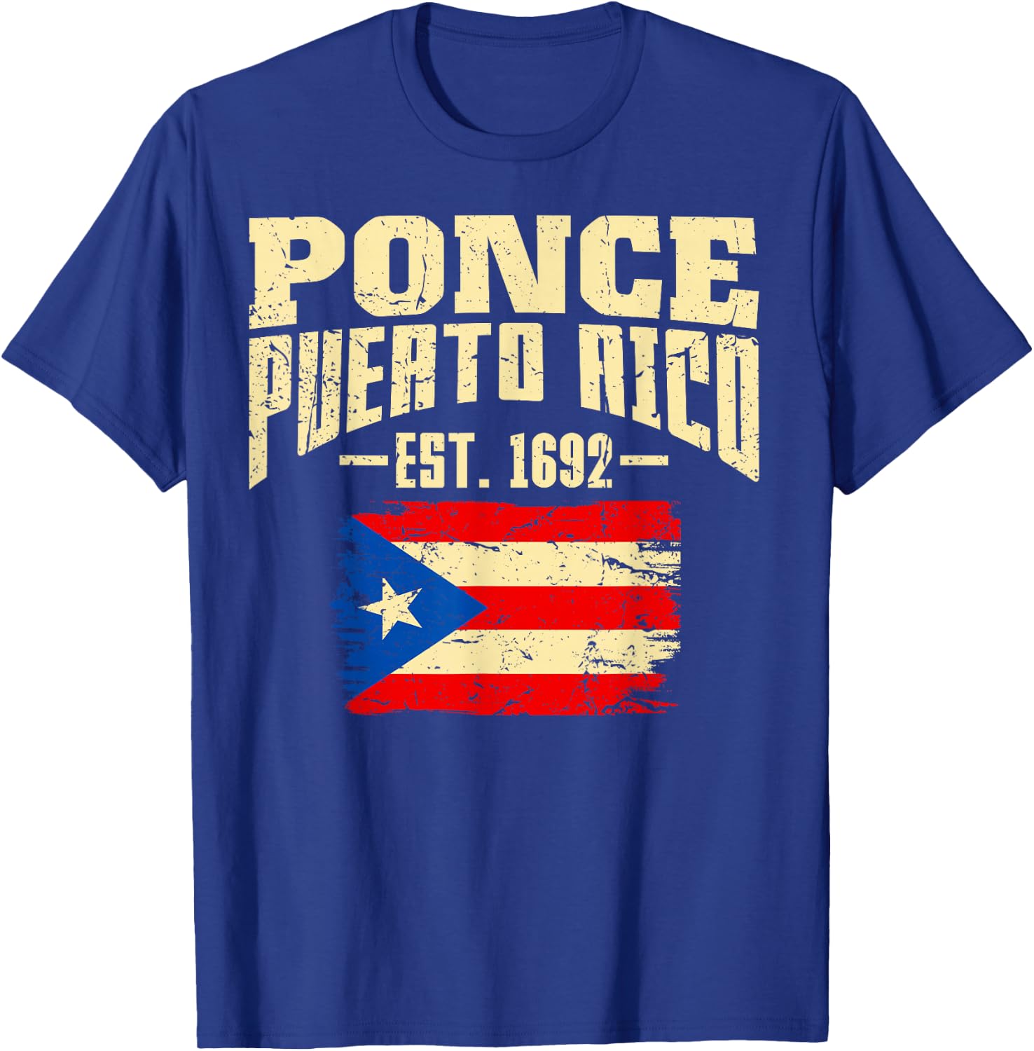 Ponce Puerto Rico Hispanic Heritage Rican Flag Boricua T-Shirt - T-Shirt | Royal