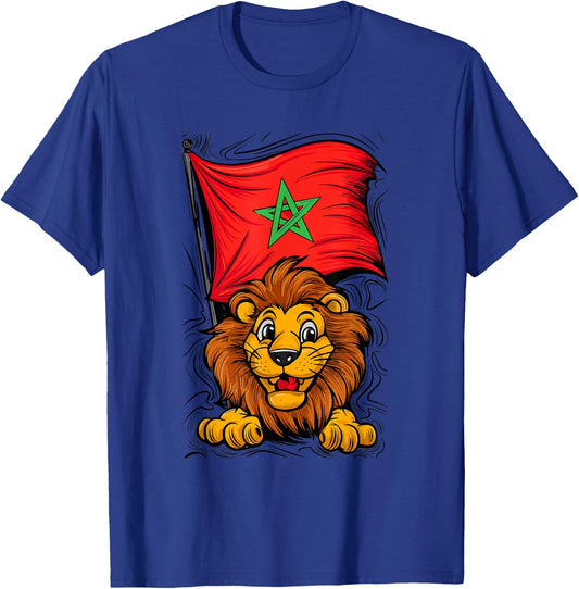 Morocco Football Jersey Moroccan Football , Black, S T-Shirt - T-Shirt | Royal