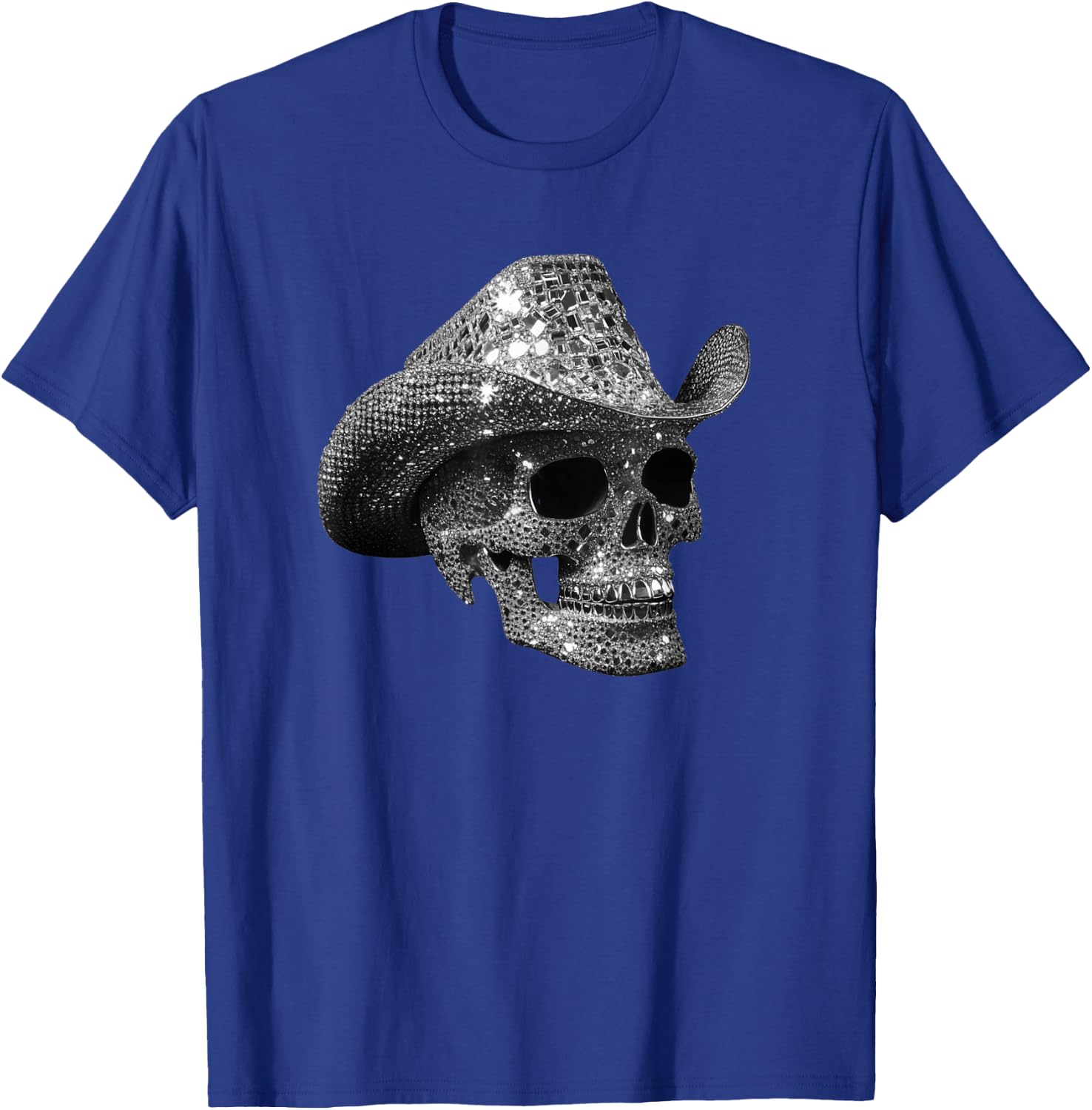 Diamond Skull with Cowboy Hat , black T-Shirt - T-Shirt | Royal