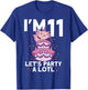 I'm 11 bday Axolotl party cute 11th Birthday Kids Axolotl T-Shirt - T-Shirt | Royal