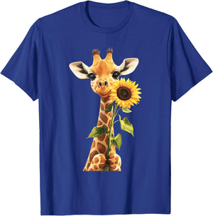 Giraffe Sunflower T-Shirt - T-Shirt | Royal