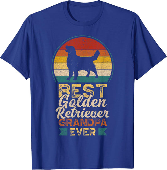 Best Golden Retriever Grandpa Ever, Father's Day, Golden Dog T-Shirt - T-Shirt | Royal
