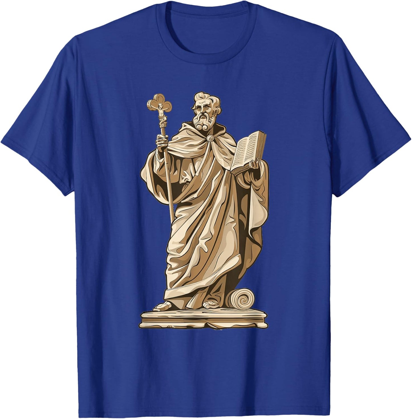 Saint Augustine Of Hippo On A Stone Slab T-Shirt - T-Shirt | Royal