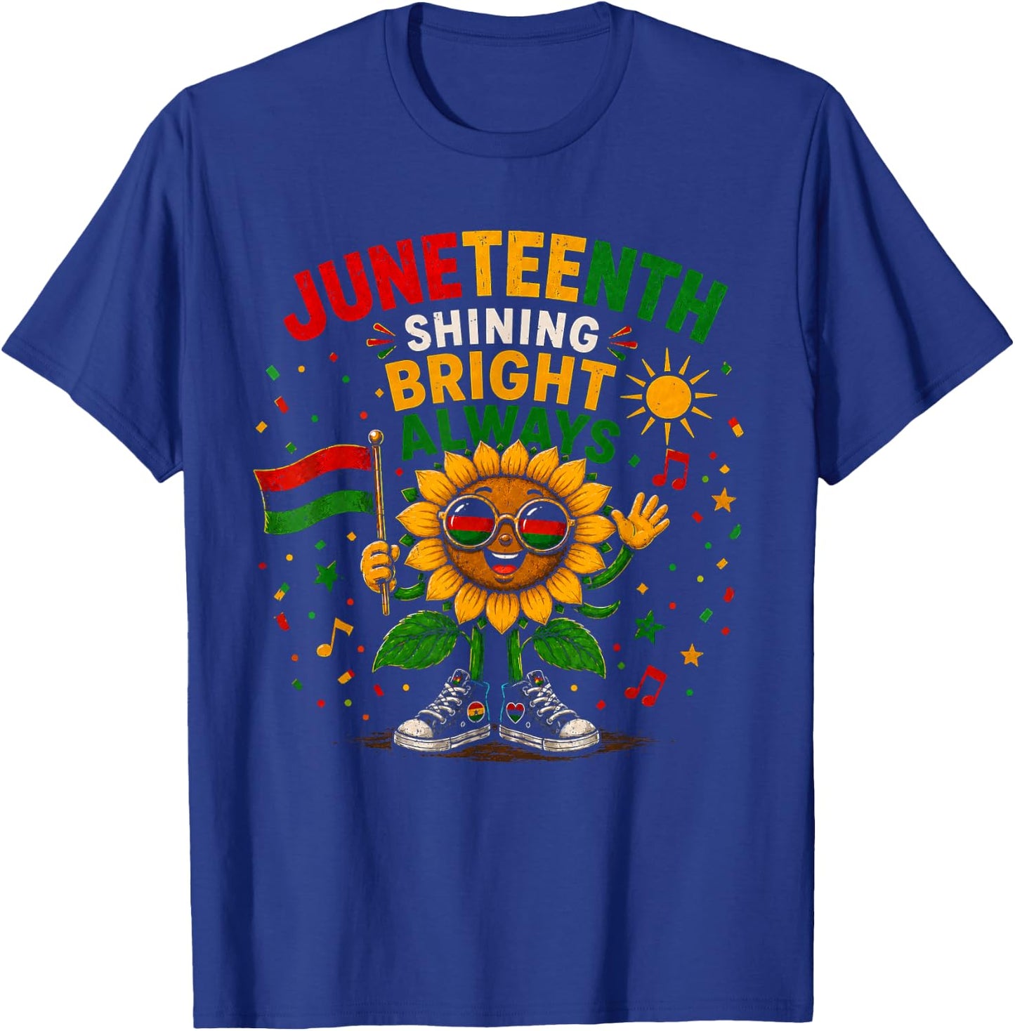 Juneteenth Shining Bright Always Black History T-Shirt - T-Shirt | Royal