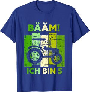 Bääm! Ich bin 5 Fünf Jahre Junge 5. Geburtstag Traktor T-Shirt - T-Shirt | Royal