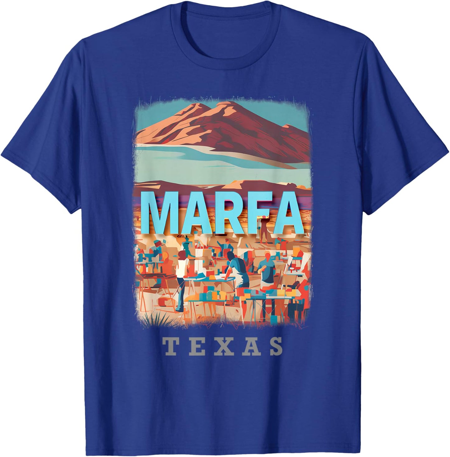 Marfa Texas TX Artistic Oasis SD179 T-Shirt - T-Shirt | Royal