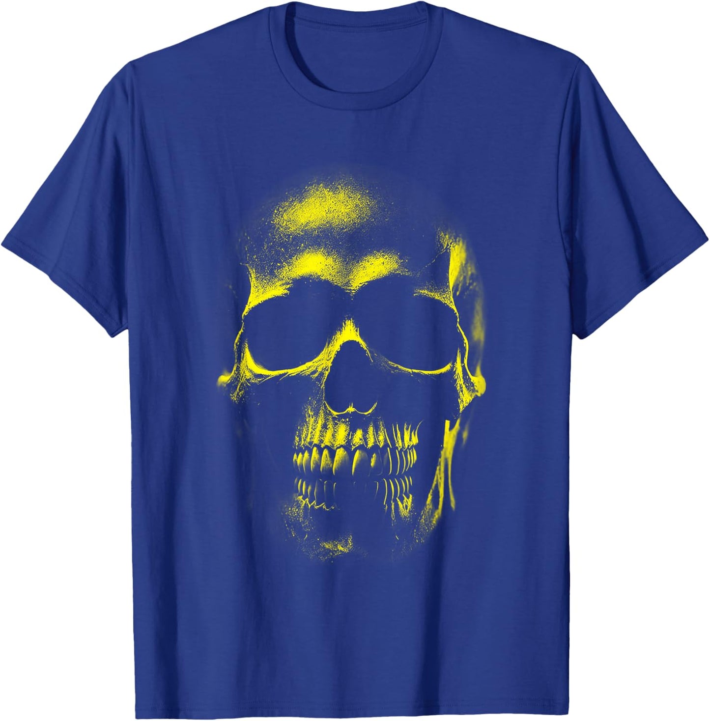 Yellow Skull Skull Head T-Shirt - T-Shirt | Royal