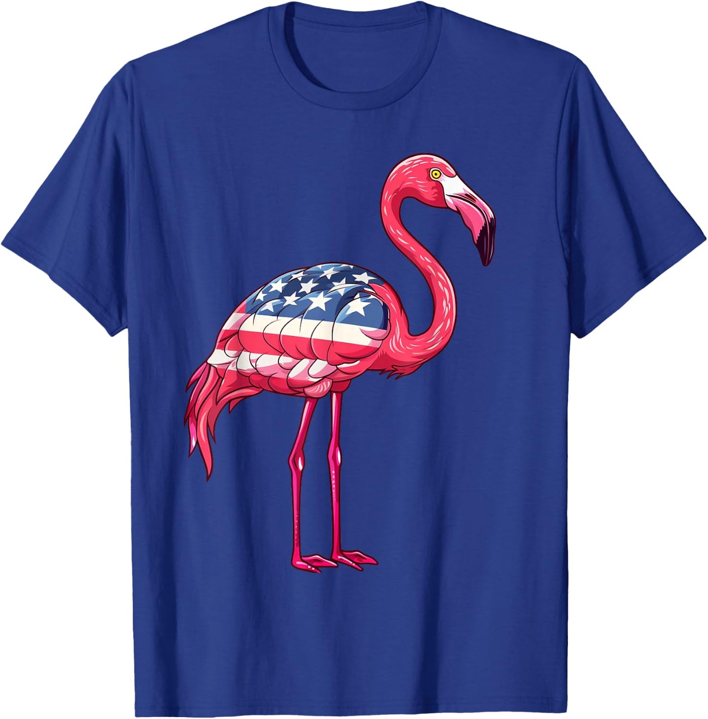 Flamingos American Flag 4th of July Flamingos Gifts Women T-Shirt - T-Shirt | Royal