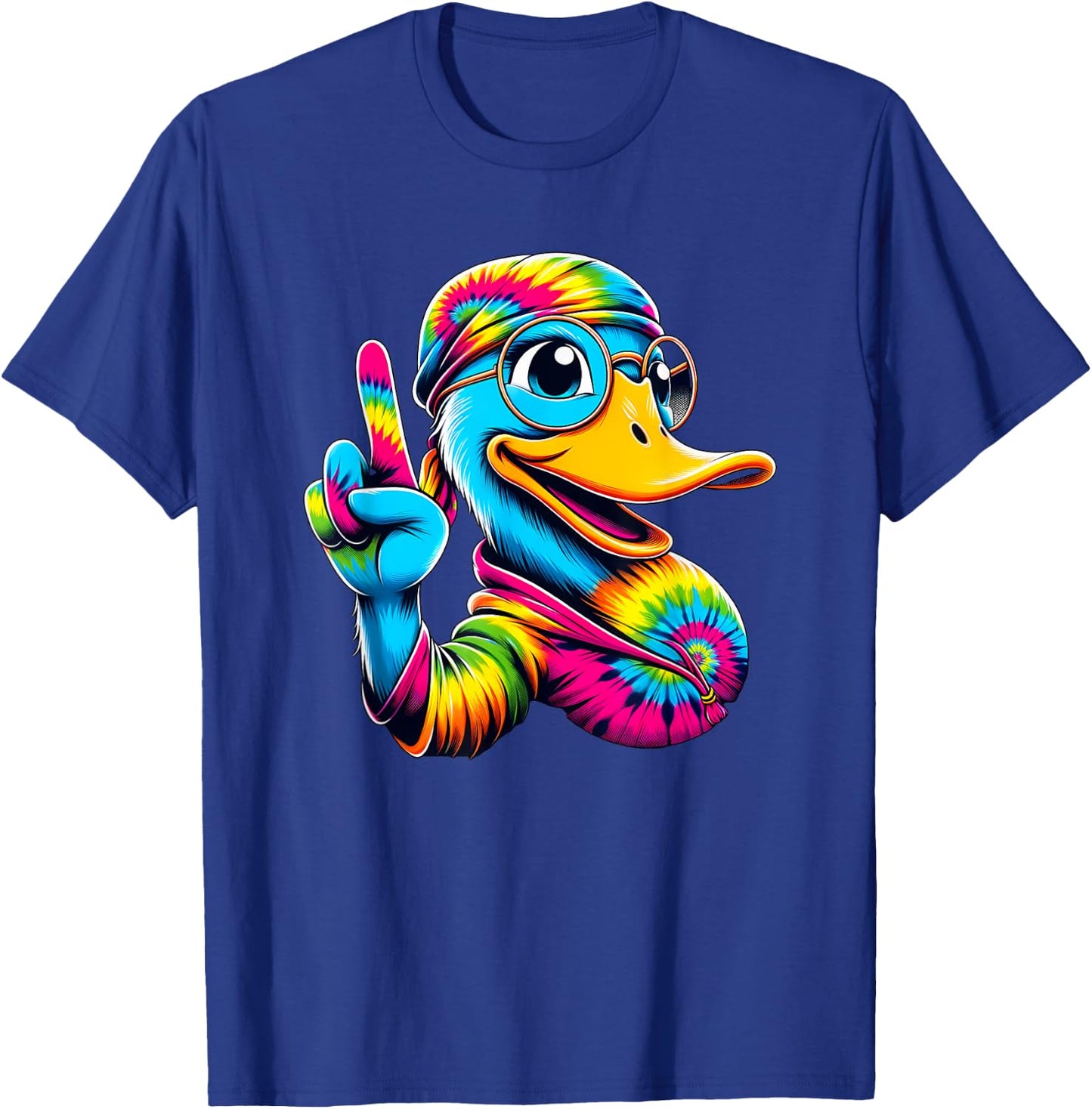 Peace Sign Tie Dye Duck T-Shirt - T-Shirt | Royal