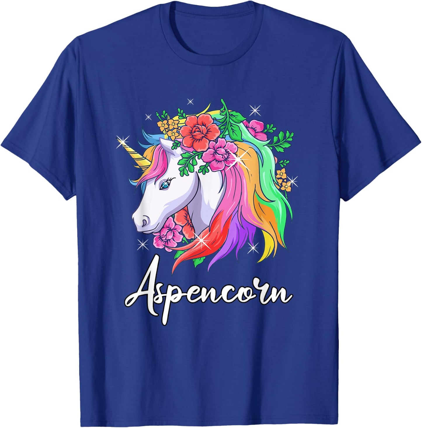 Cute Aspencorn Personalized Name Unicorn Aspen T-Shirt - T-Shirt | Royal
